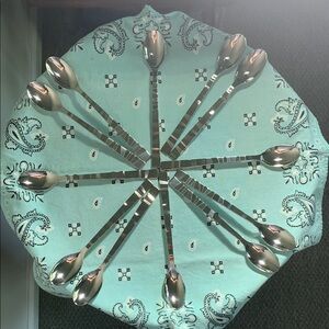 Oneida Verge pattern 18/10 SS Iced Tea Spoons Set/12 - RARE FIND NWOT